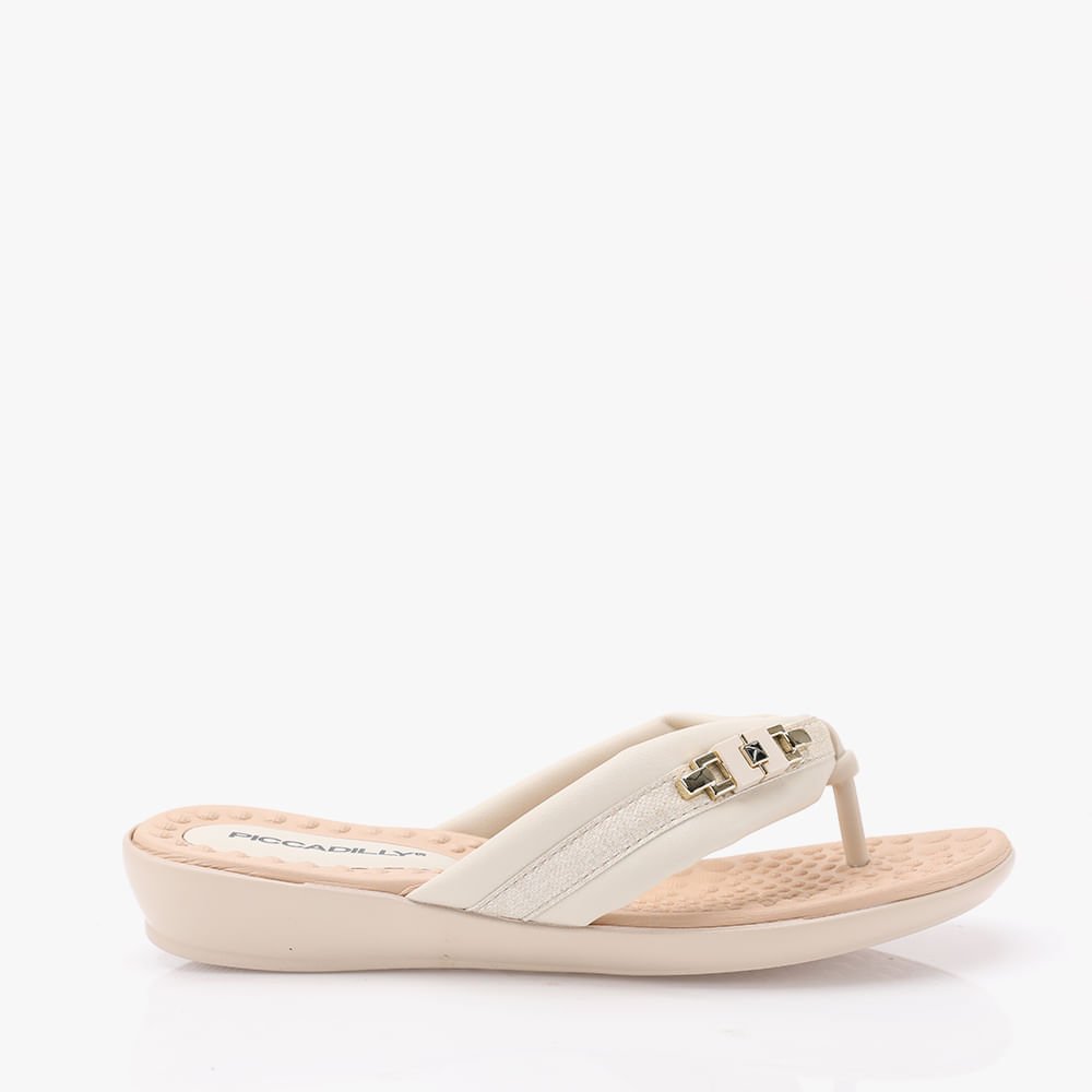 Chinelo Rasteira com Enfeite