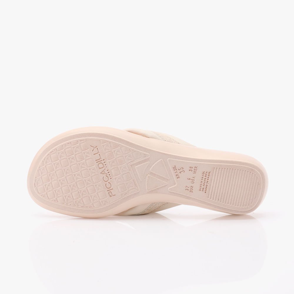 Chinelo Rasteira com Enfeite Branco 5