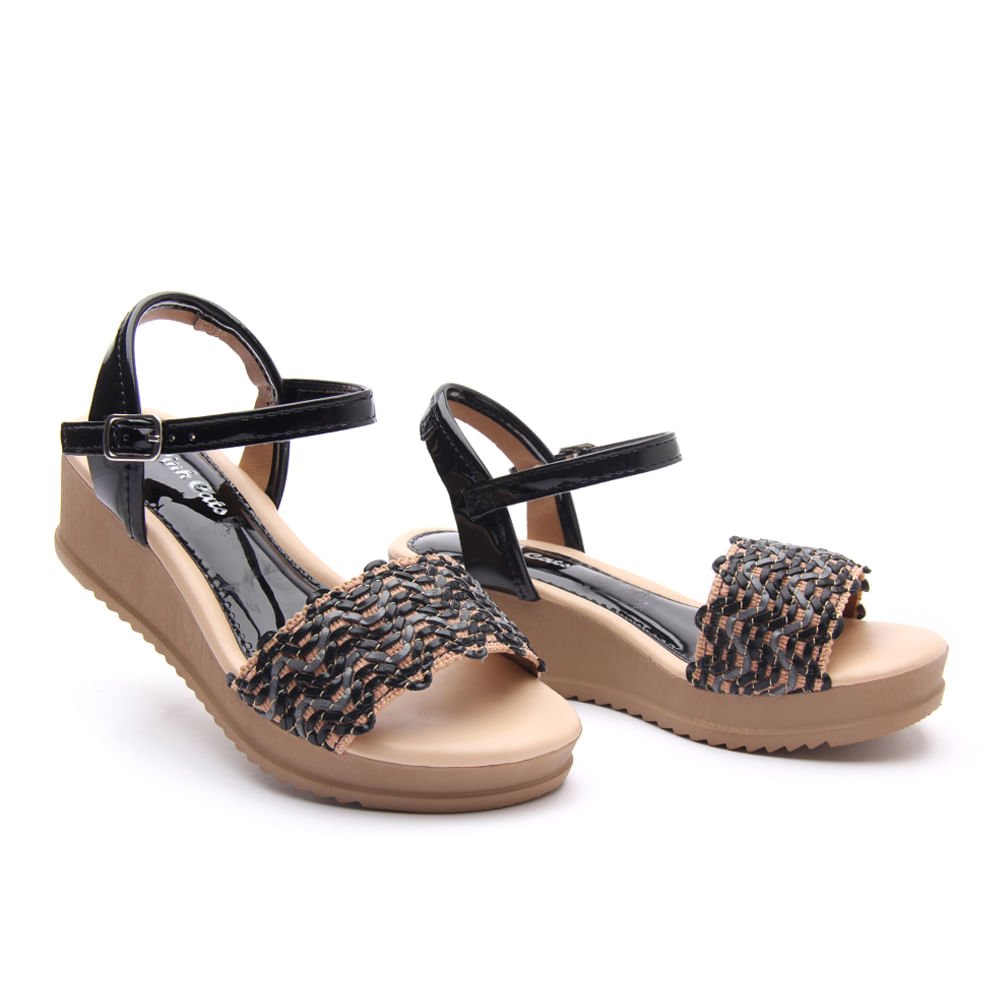 SANDALIA PINK CATS JUVENIL MENINA Preto 5
