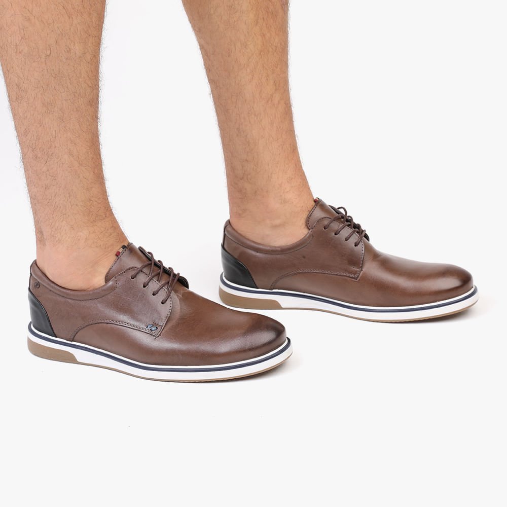 Sapato Esporte Fino Zapattero Cadarço Marrom 2