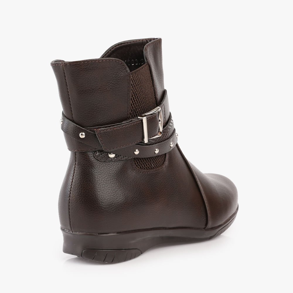 Bota Coturno Cano Curto Marrom 4