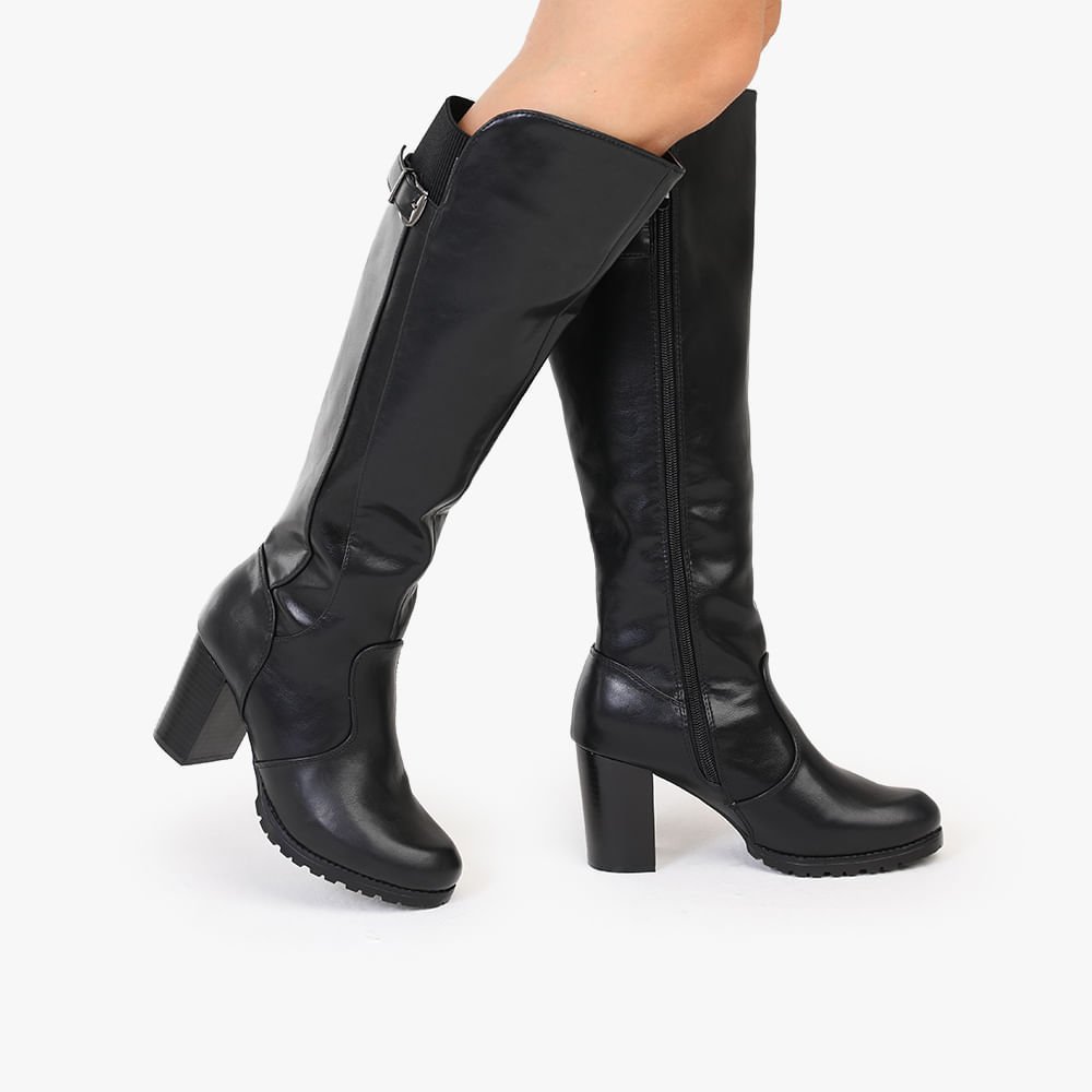 Bota Montaria Cano Longo Salto Alto Preto 2