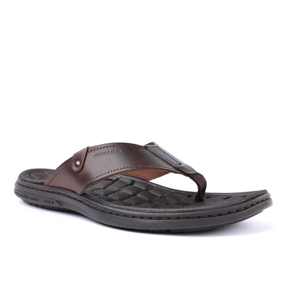 Chinelo De Dedo Couro Masculino Marrom 1