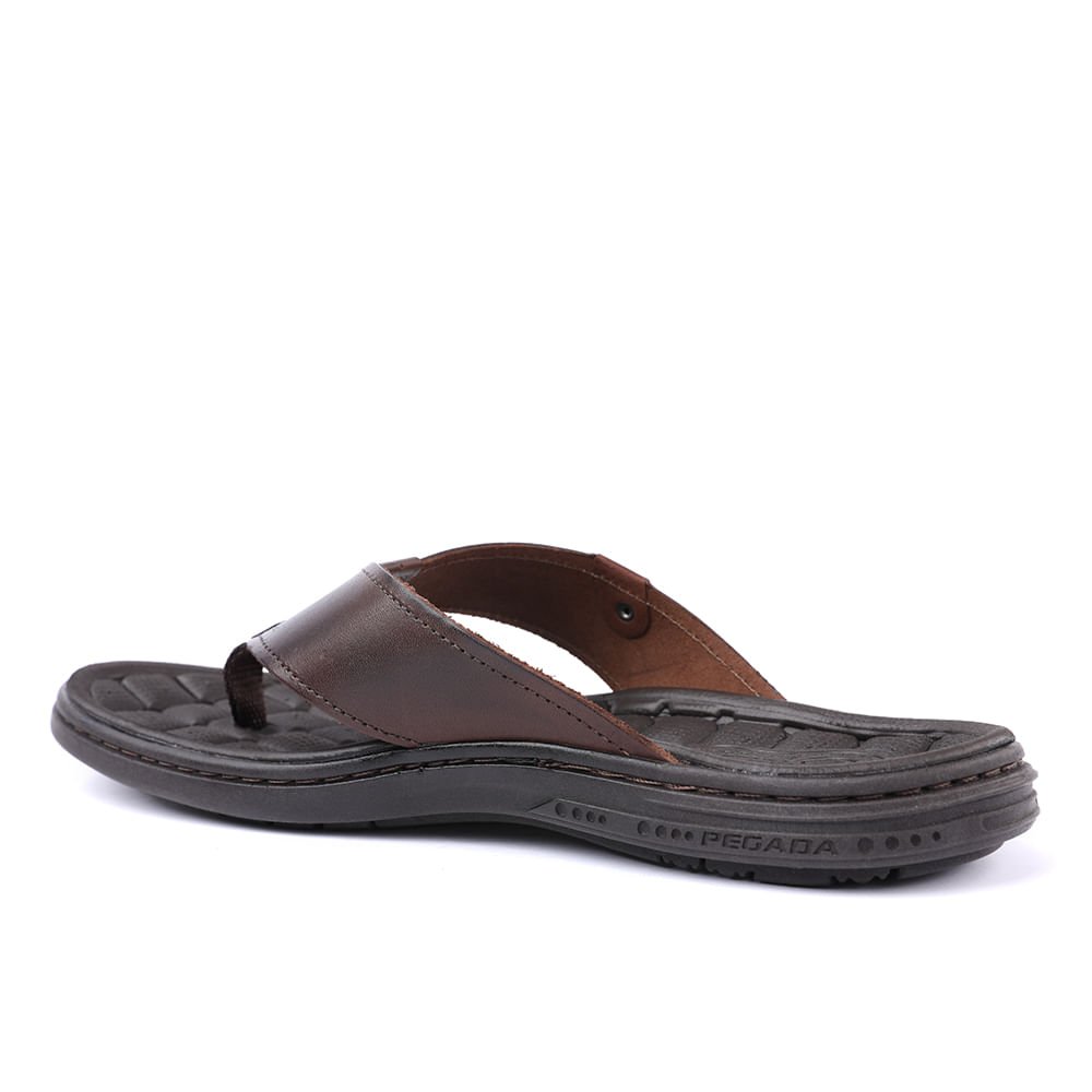 Chinelo De Dedo Couro Masculino Marrom 2