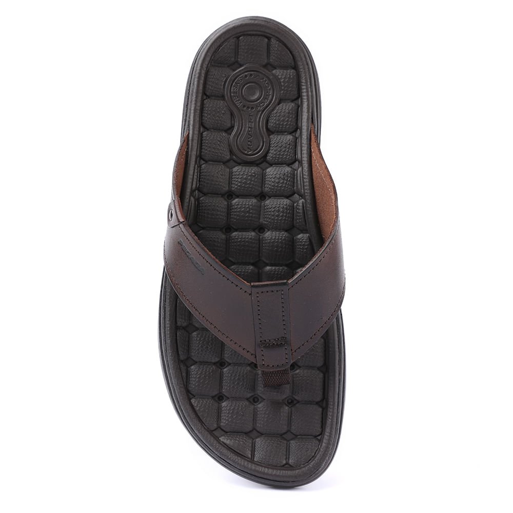 Chinelo De Dedo Couro Masculino Marrom 3