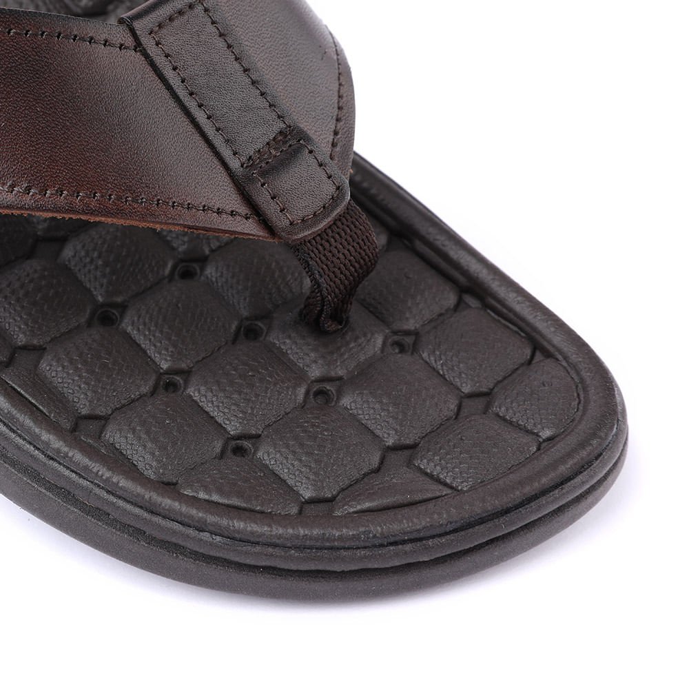 Chinelo De Dedo Couro Masculino Marrom 4