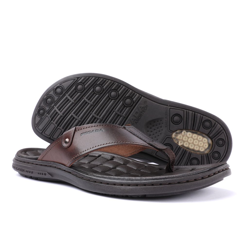 Chinelo De Dedo Couro Masculino Marrom 5