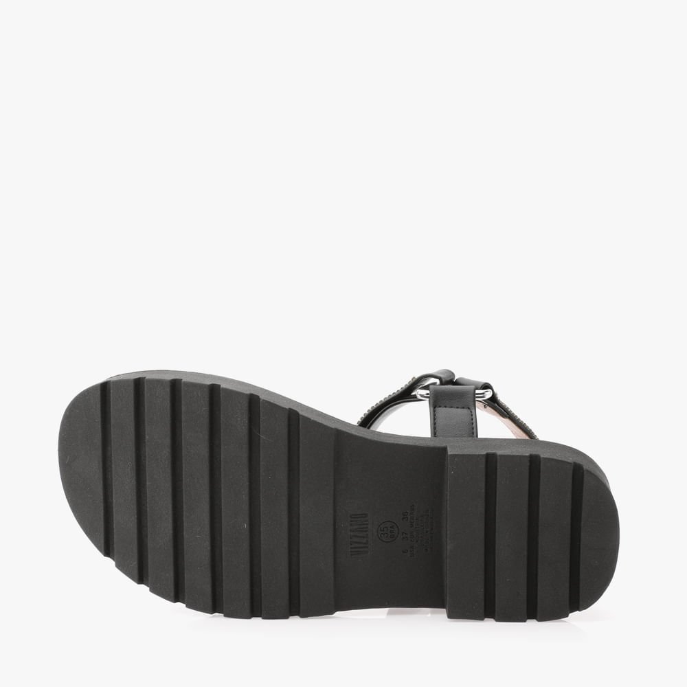 Sandália Plataforma Com Strass Conforto Feminina Preto 5