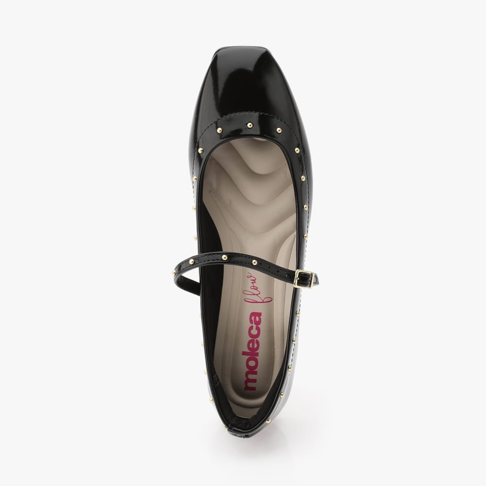 Sapatilha Tachas Bico Quadrado Preto 2