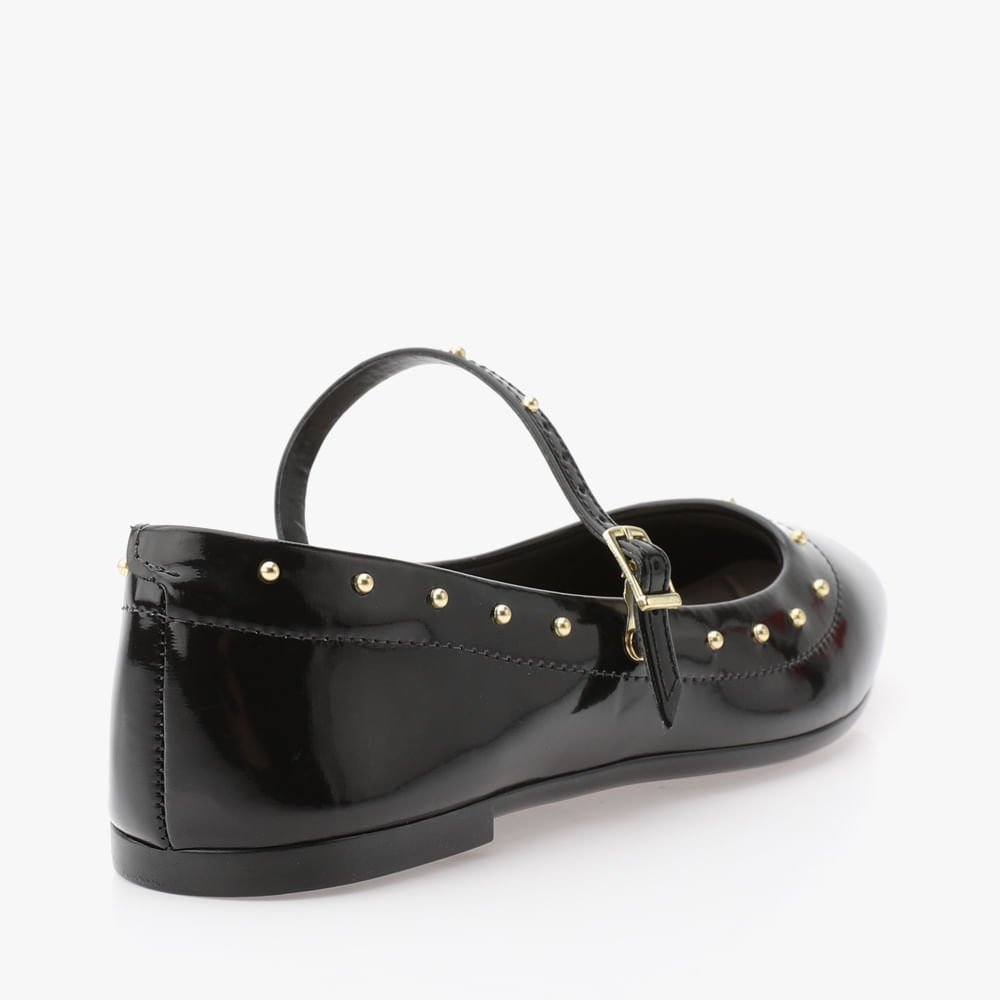 Sapatilha Tachas Bico Quadrado Preto 3