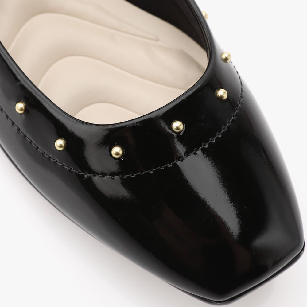 Sapatilha Tachas Bico Quadrado Preto 4