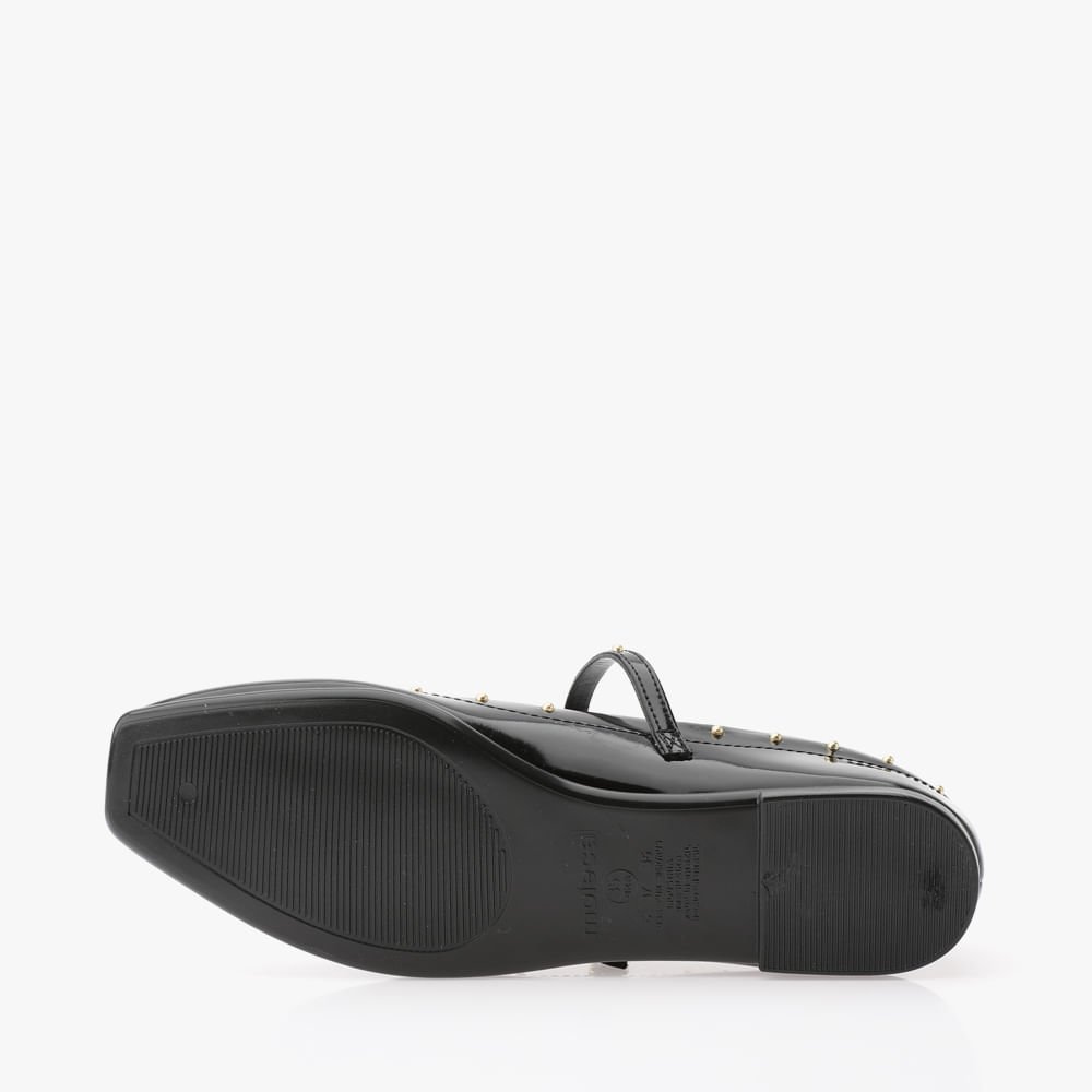 Sapatilha Tachas Bico Quadrado Preto 5