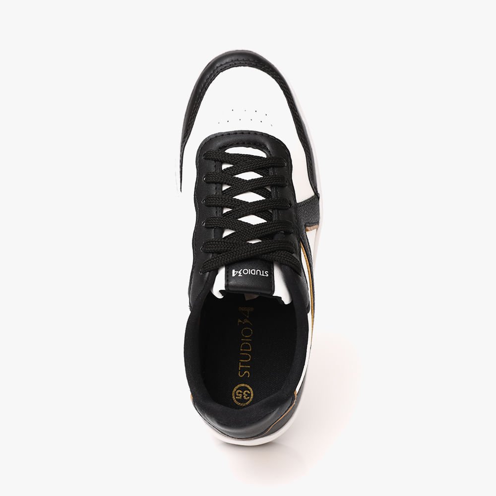 Tênis Casual Detalhe Lateral Brilho Feminino Branco 2