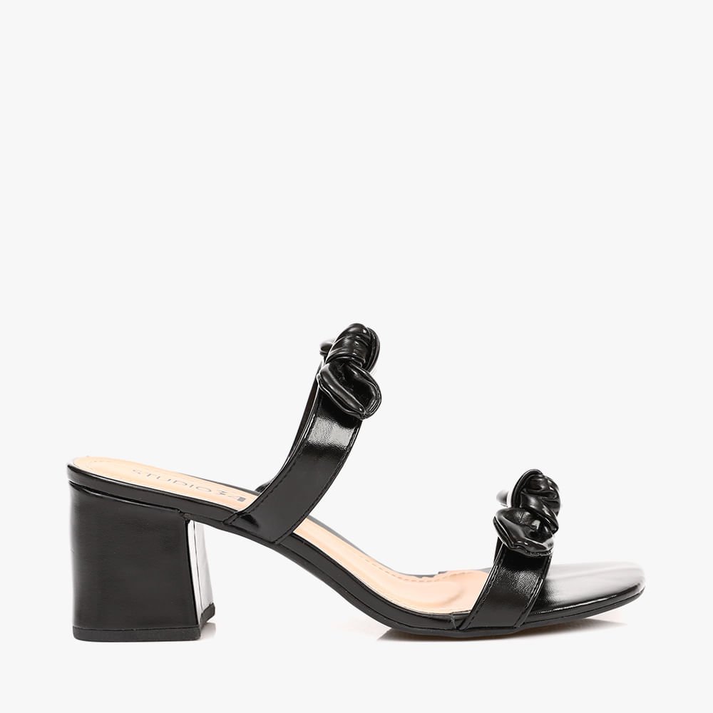 Tamanco Detalhe Laço Salto Grosso Feminino