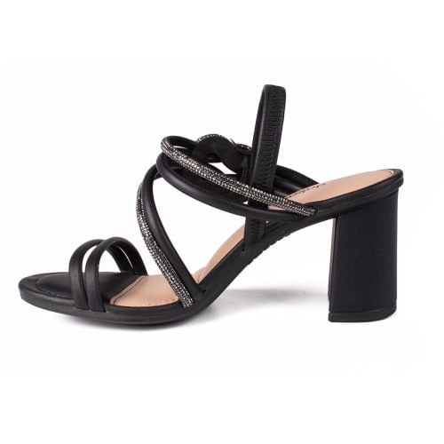 Sandália Dakota Salto Bloco Strass Primavera/Verão 2024 Preto 5