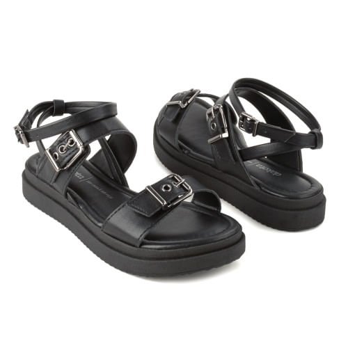 Sandália Dakota Flatform Duas Tiras Preto 3