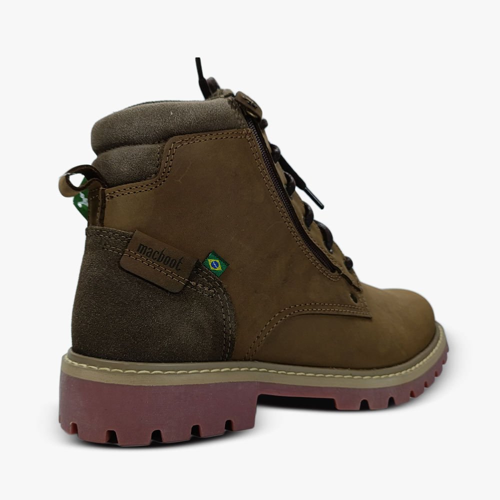 Bota Macboot Cumaru Militar Couro Cano Médio Marrom 3