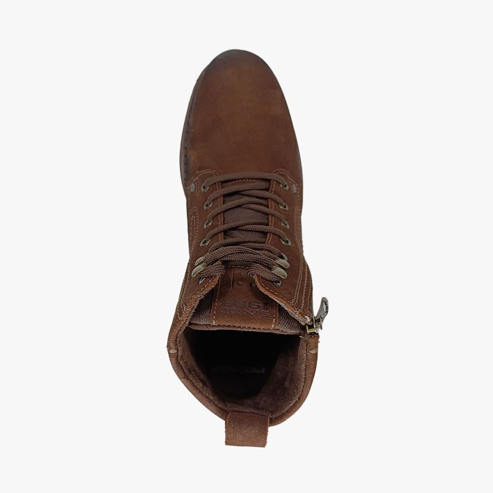 Bota Pegada em Couro Masculina Marrom 2