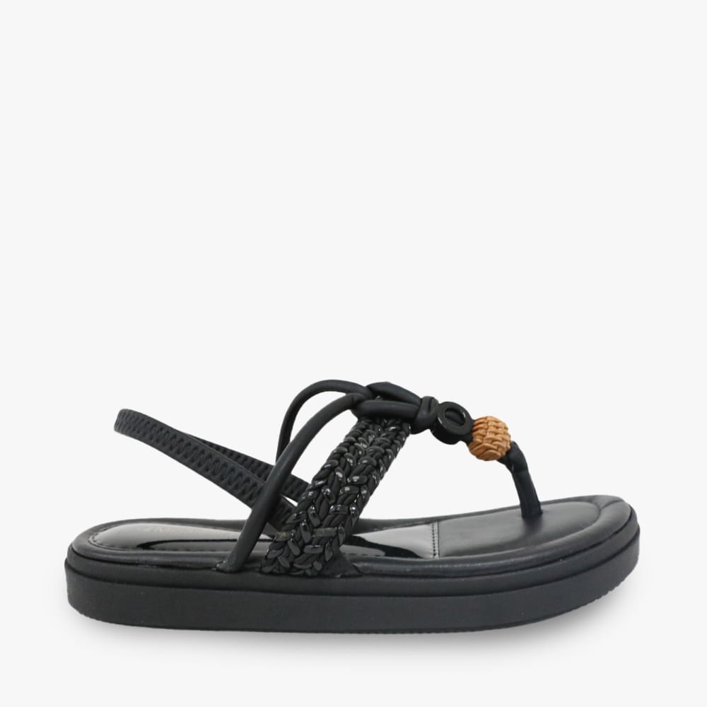 Sandália Rasteira Mississipi Pedra Preto 1