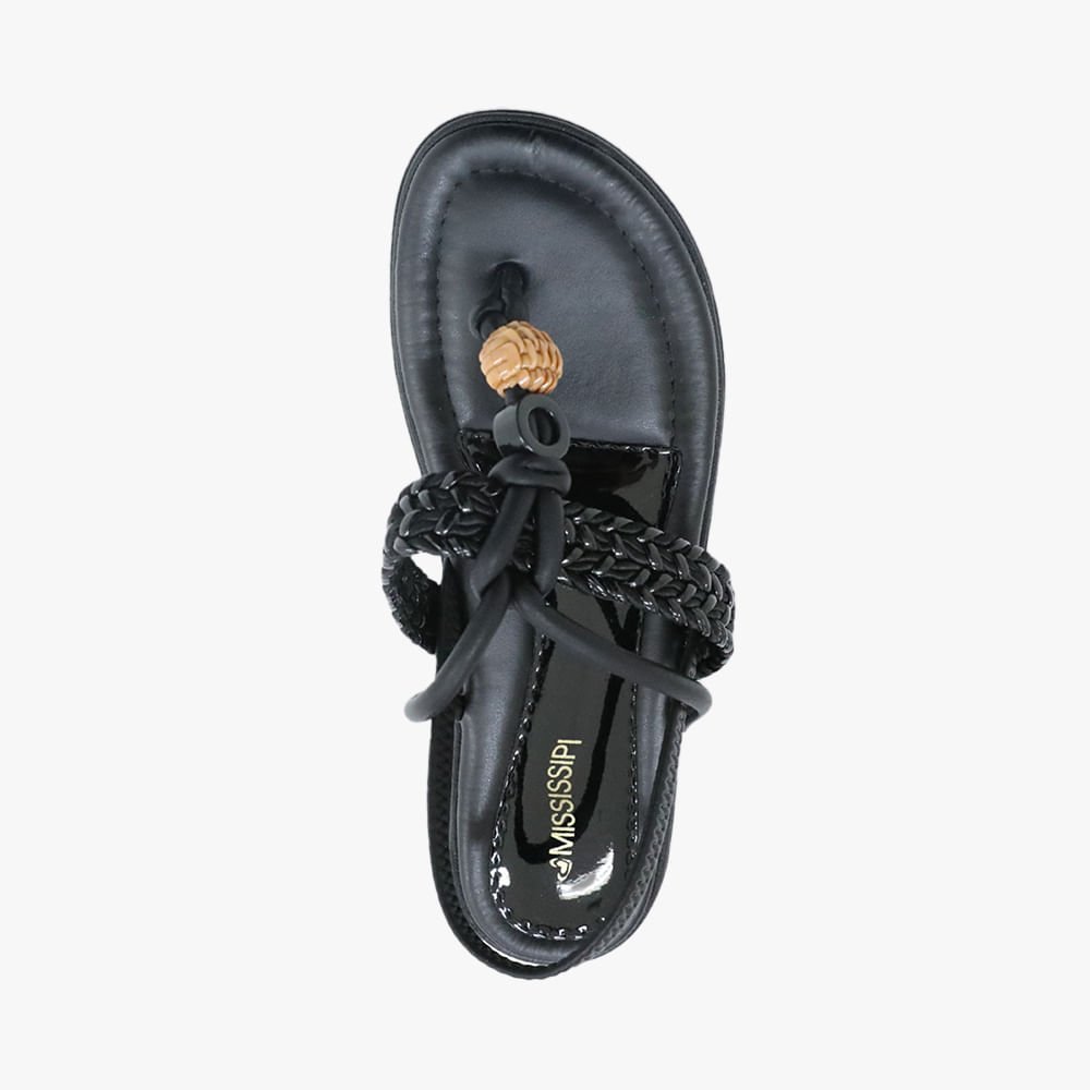 Sandália Rasteira Mississipi Pedra Preto 2