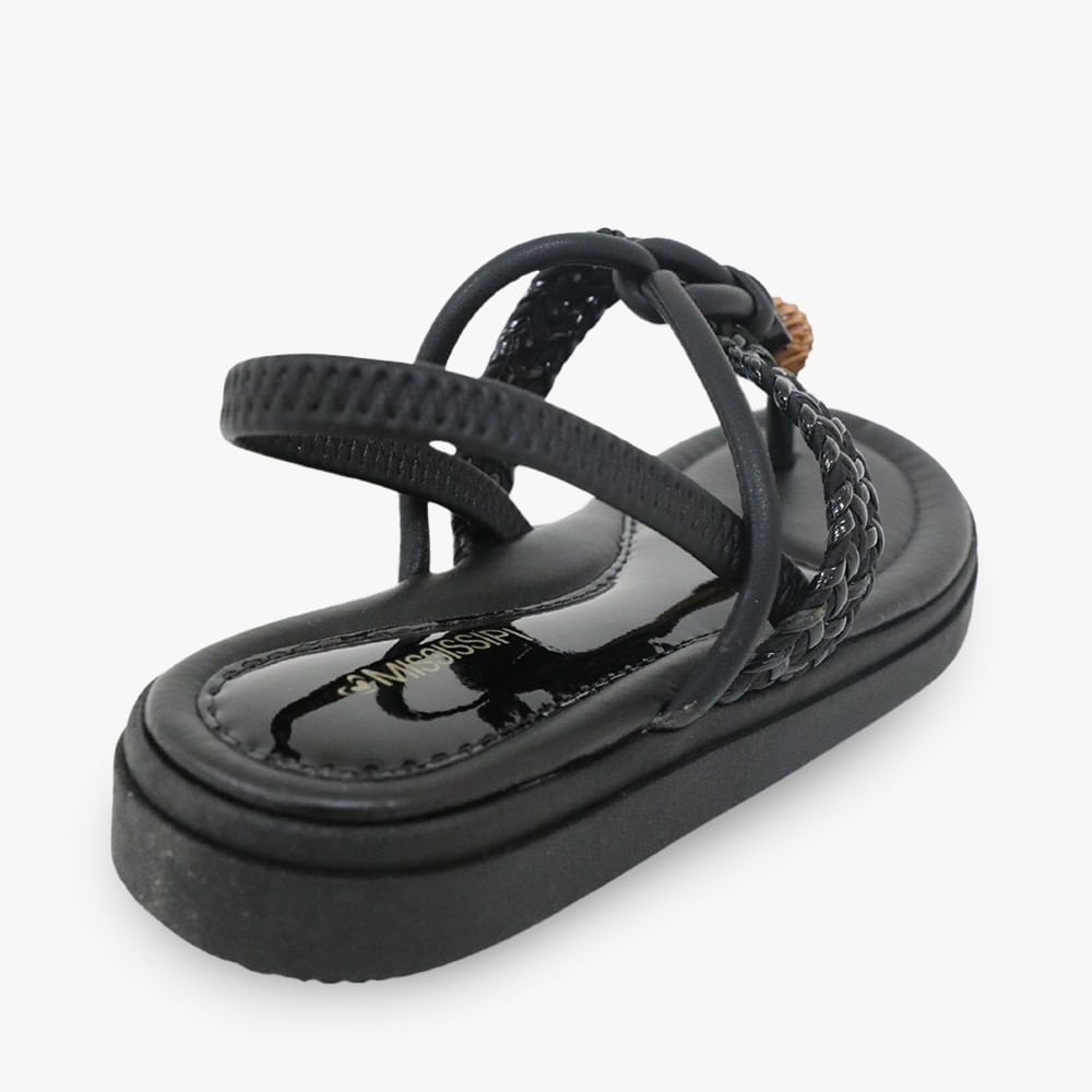 Sandália Rasteira Mississipi Pedra Preto 3