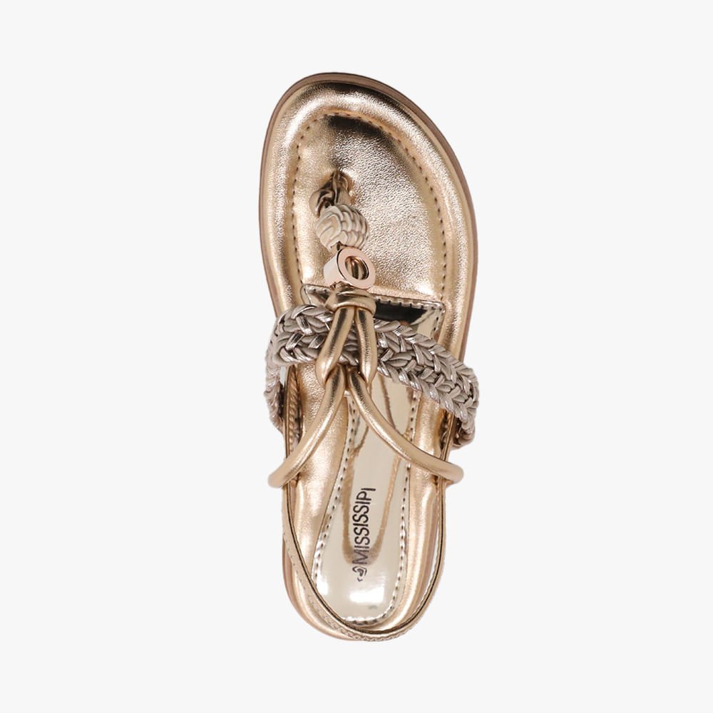 Sandália Rasteira Mississipi Pedra Dourado 2