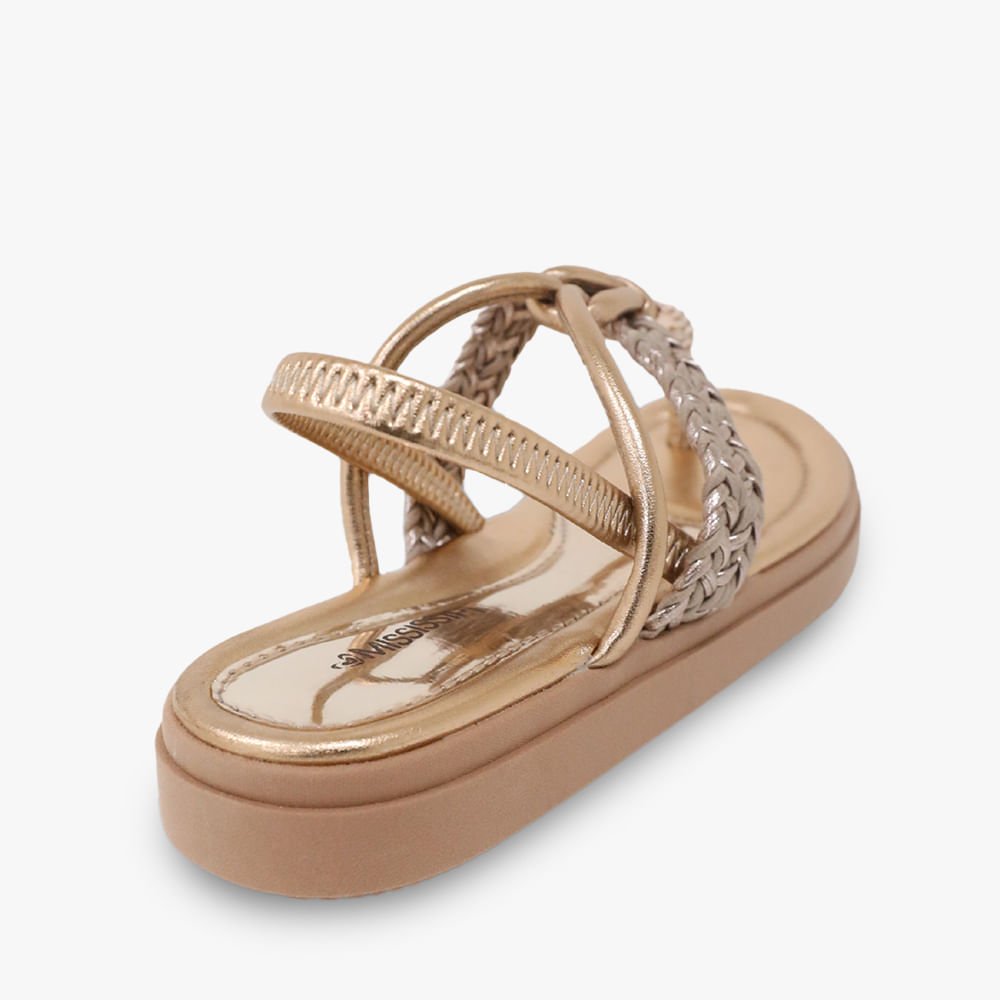 Sandália Rasteira Mississipi Pedra Dourado 3