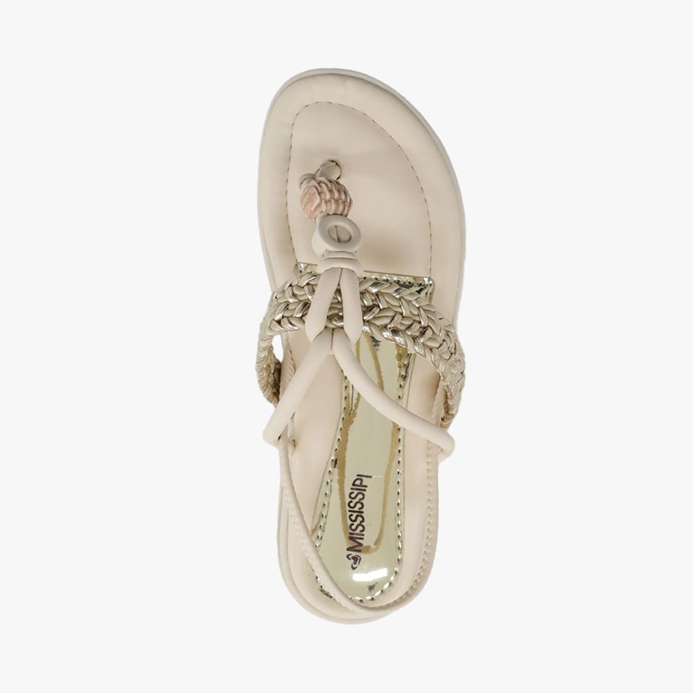 Sandália Rasteira Mississipi Pedras Branco 2