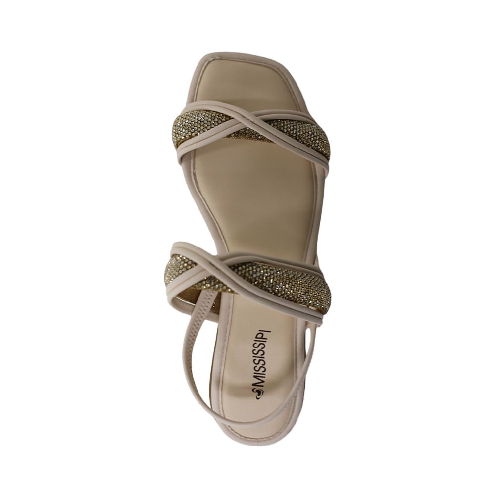 Sandália Mississipi Rasteira Strass Branco 2