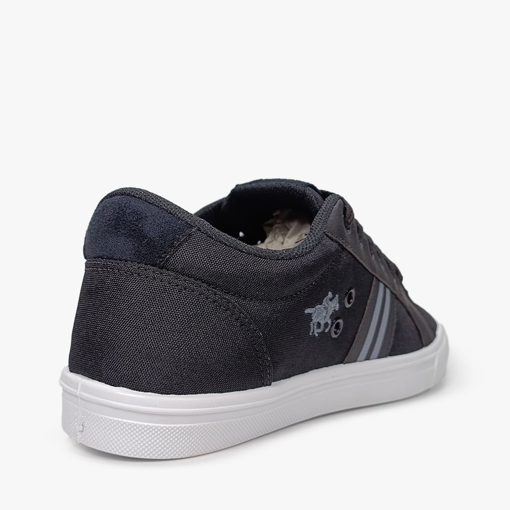 Sapatênis Polo Energy Casual Detalhe Pespontos Tecido Preto 3