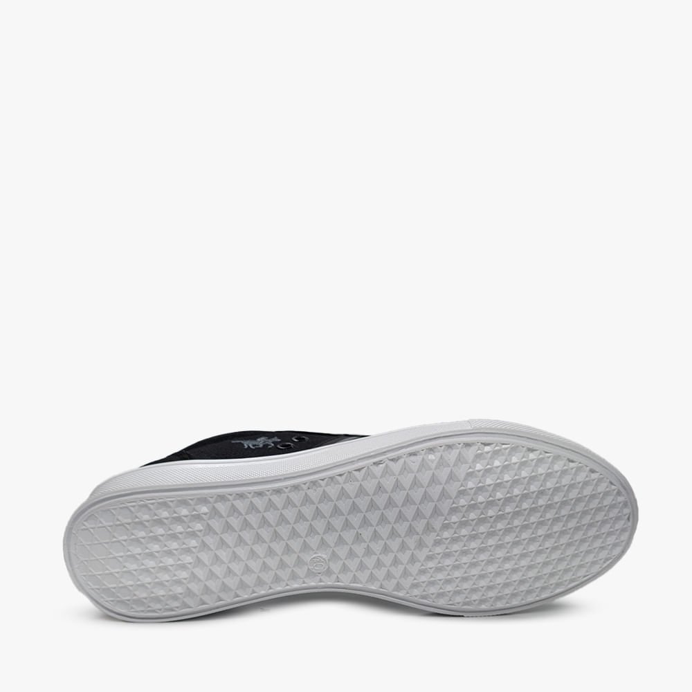 Sapatênis Polo Energy Casual Detalhe Pespontos Tecido Preto 4