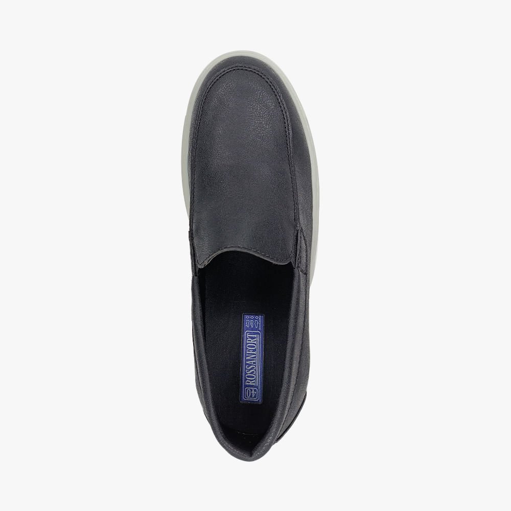 Sapatênis Loafer Casual Masculino Em Couro Solado EVA EROS Preto 2