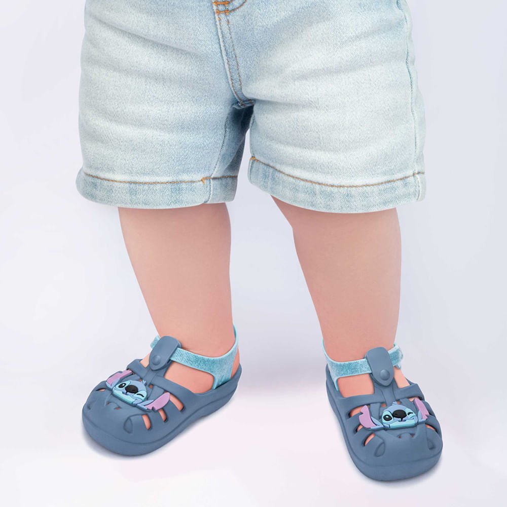 Sandália Bebê Disney Magic Aranha Babuche Azul 3