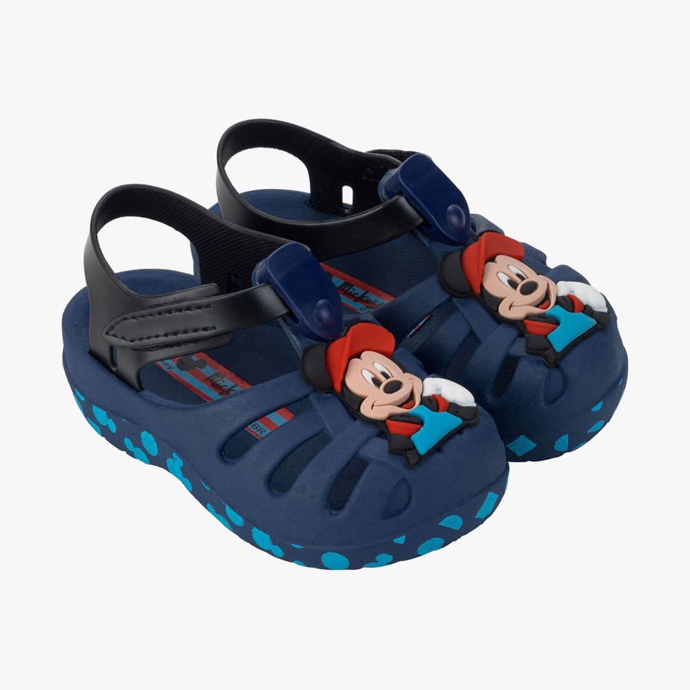 Sandália Bebê Disney Magic Aranha Babuche Azul 3