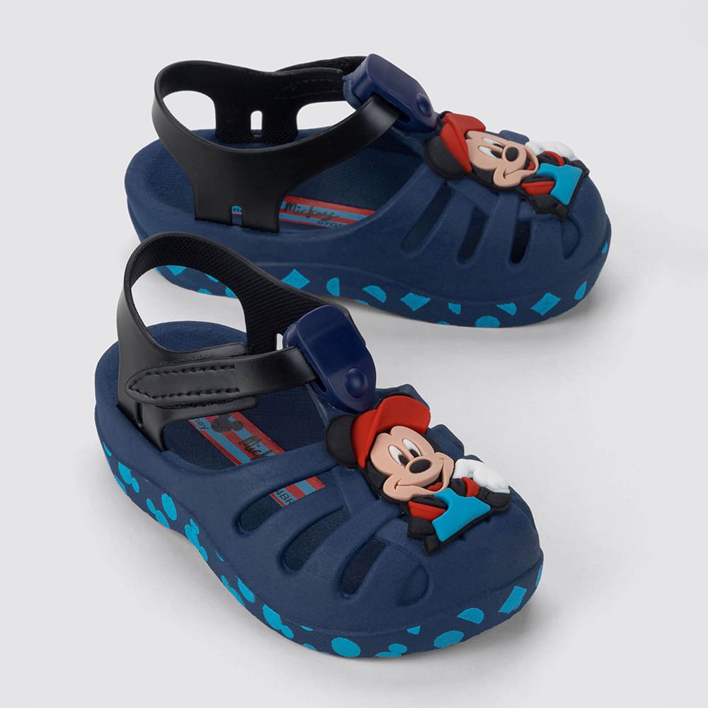 Sandália Bebê Disney Magic Aranha Babuche Azul 4