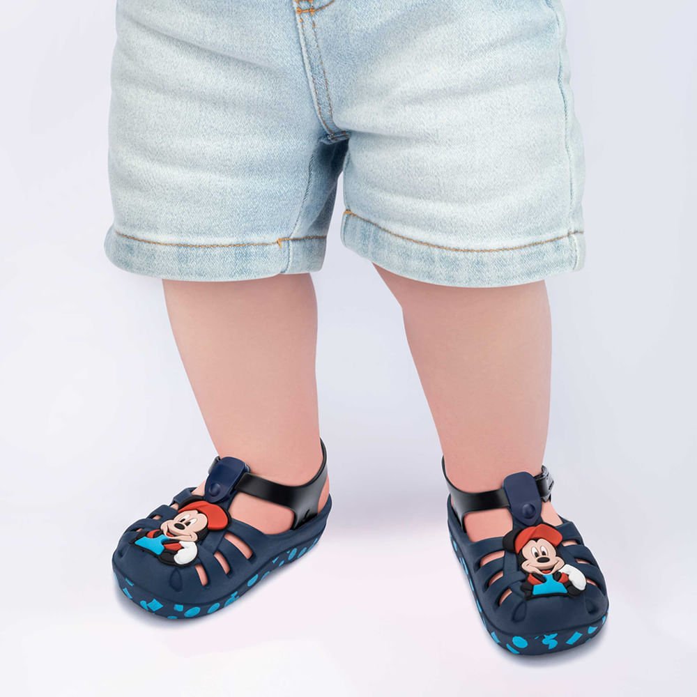 Sandália Bebê Disney Magic Aranha Babuche Azul 5