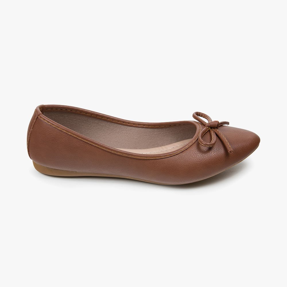 Sapatilha Laço em Napa Marrom 1