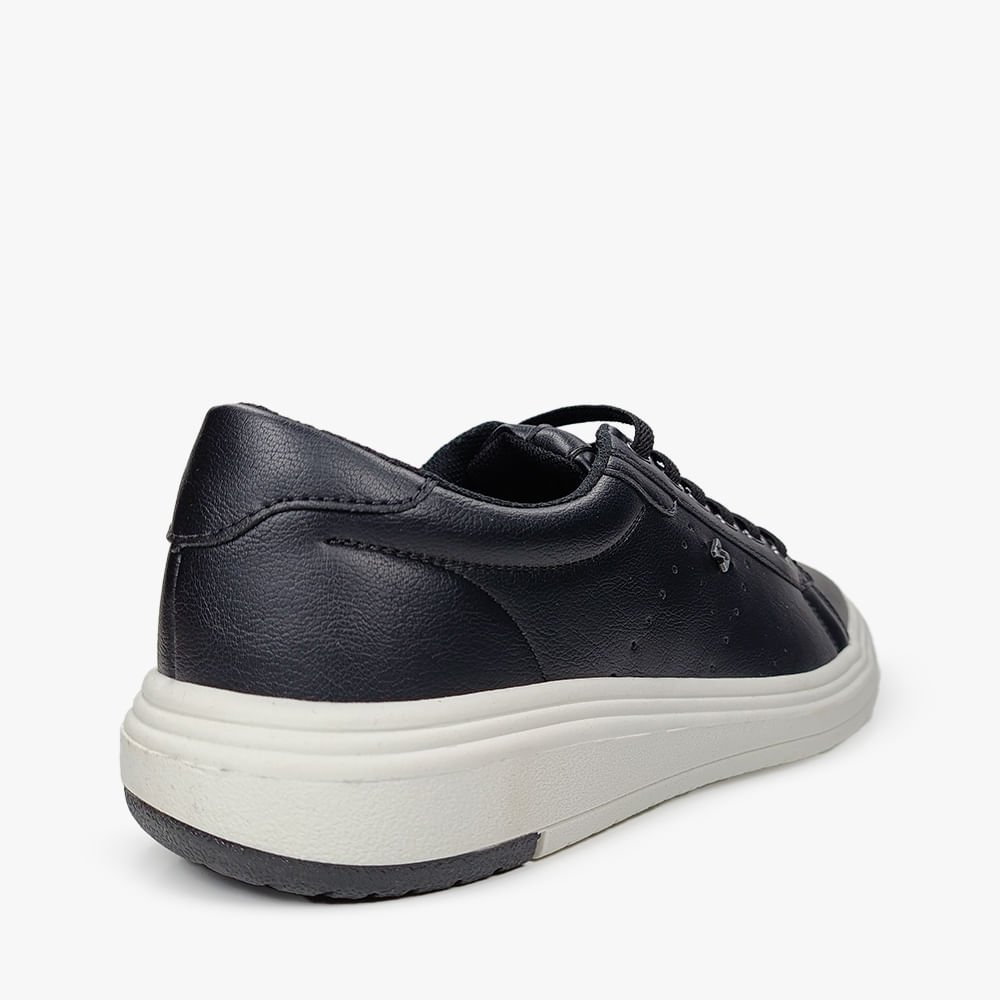 Sapatênis Couro Macio Casual Elegante Masculino Preto 3