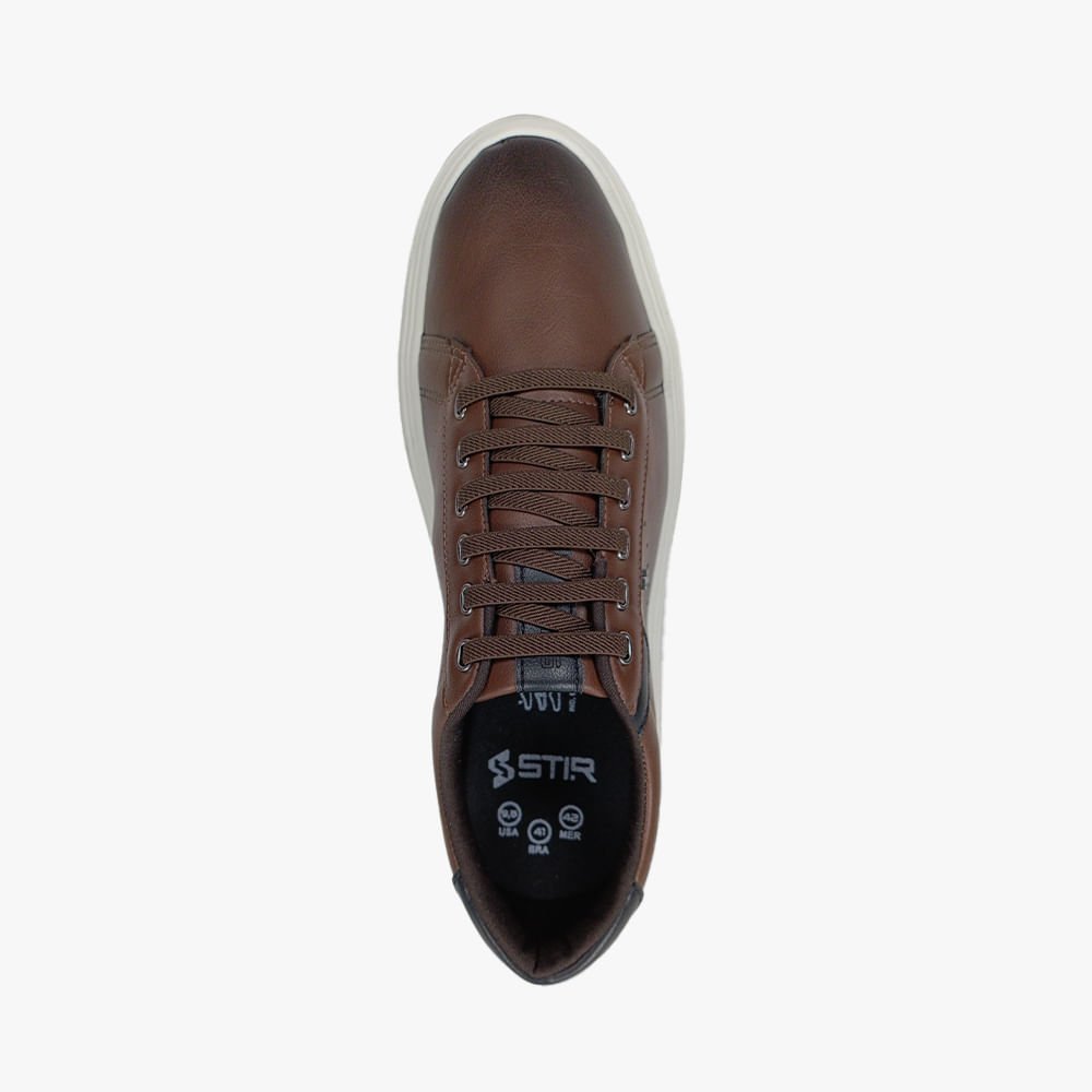 Sapatênis Couro Macio Casual Elegante Masculino Marrom 2