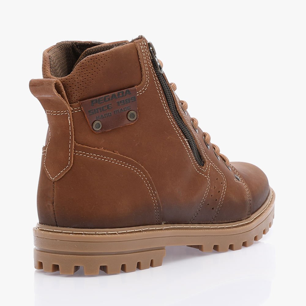 Bota Pegada Masculina em Couro Marrom 3