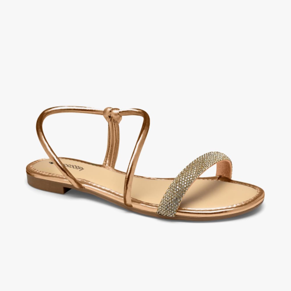 Sandália Rasteira com Brilho