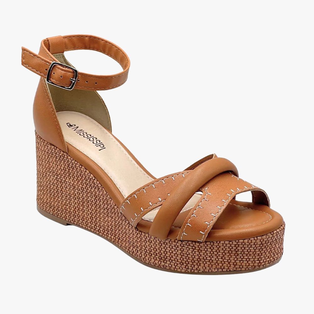 Sandália Anabela com Sola em Cortiça