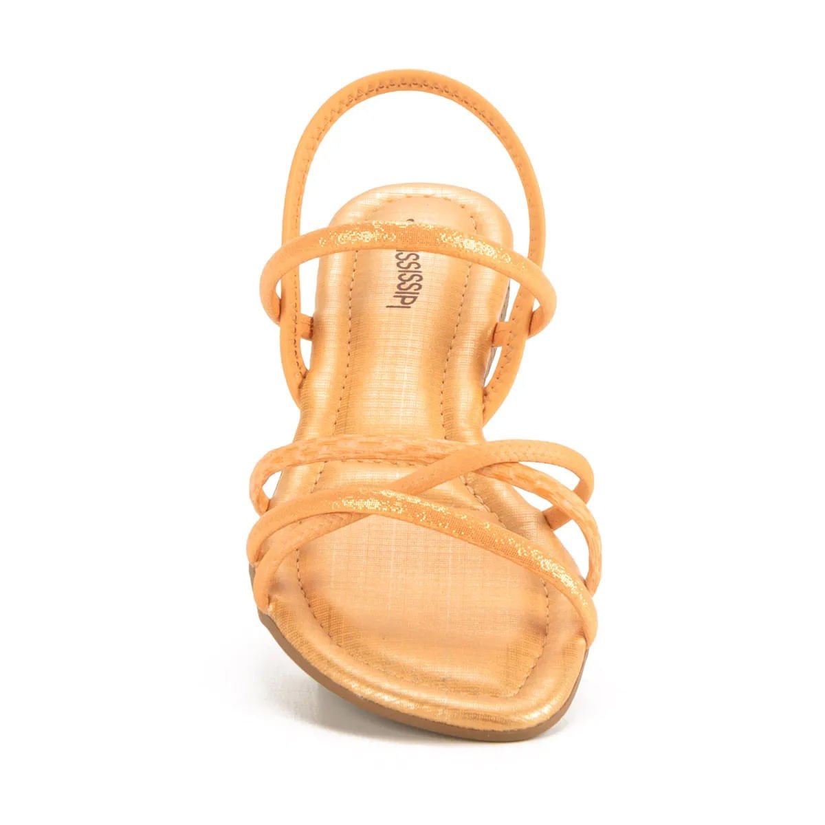 Sandália Calce Fácil 2 Tiras com Salto Baixo Laranja 6