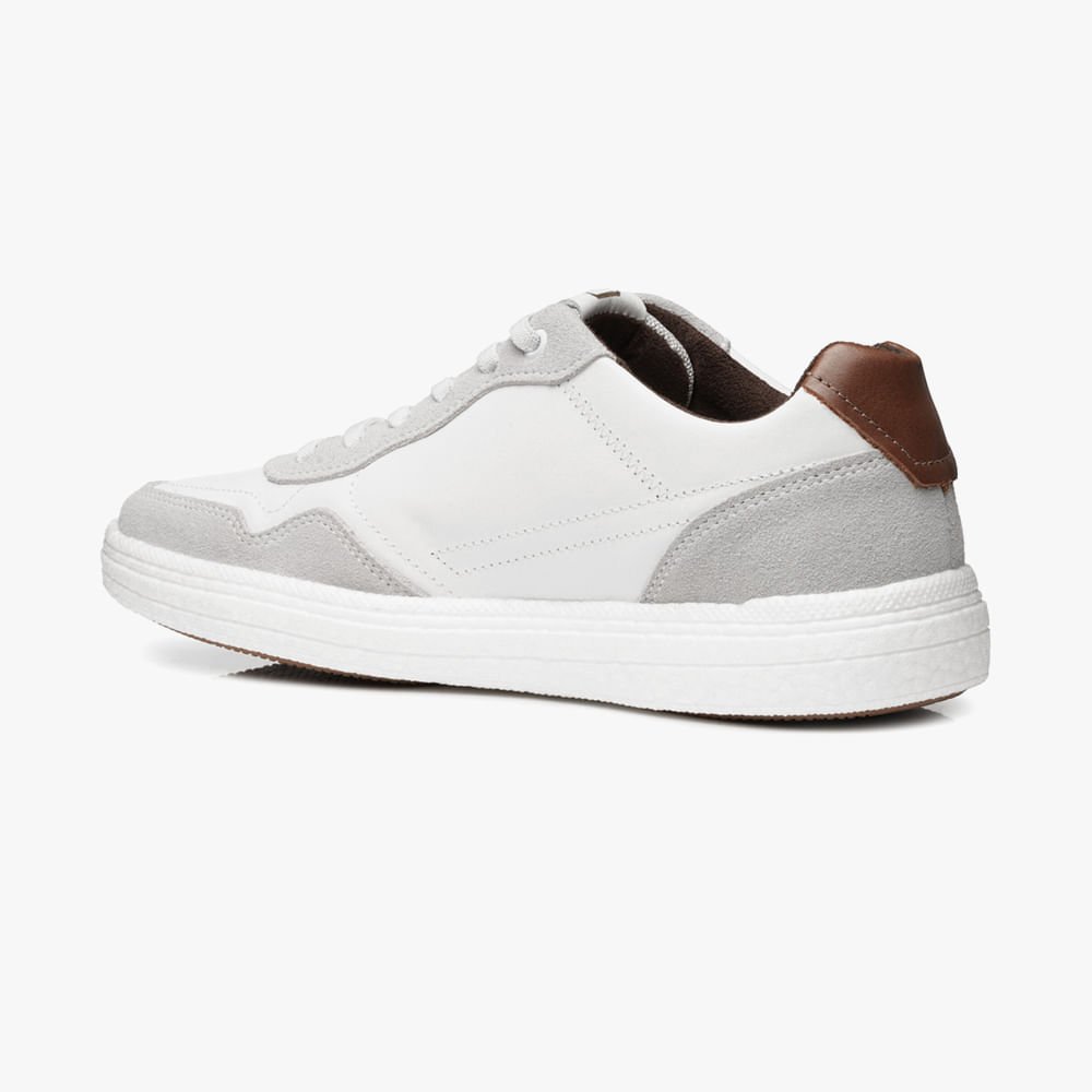 Sapatênis Casual Masculino Pegada Nitro com Cadarço Branco 2
