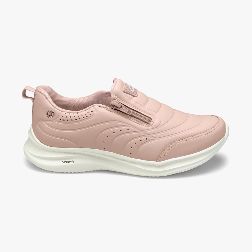 Tenis Casual Feminino Calce Facil com Ziper Lateral K7032A