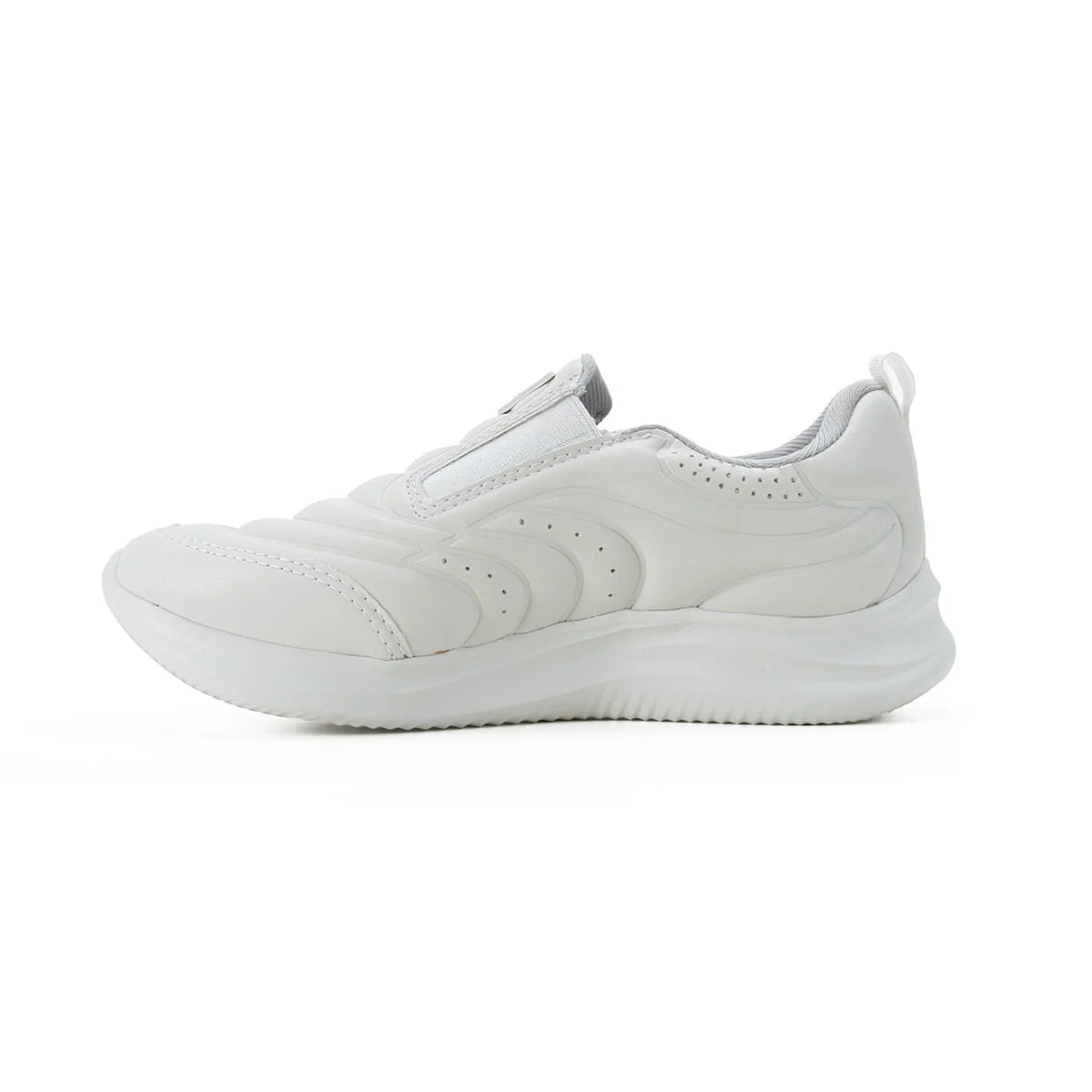 Tenis Casual Feminino Calce Facil com Ziper Lateral K7032A Branco