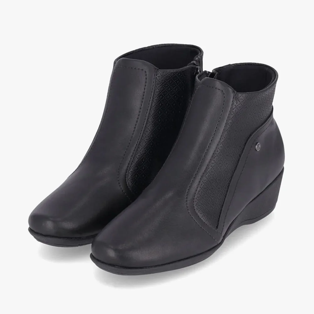 Bota Cano Médio Anabela Feminina Preto 2
