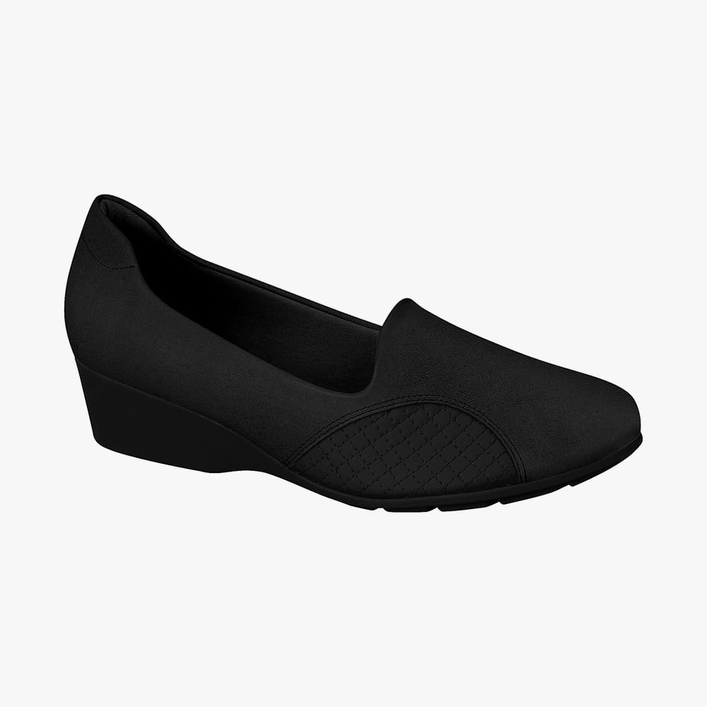 Sapato Mocassim Anabela Ultraconforto Preto 1