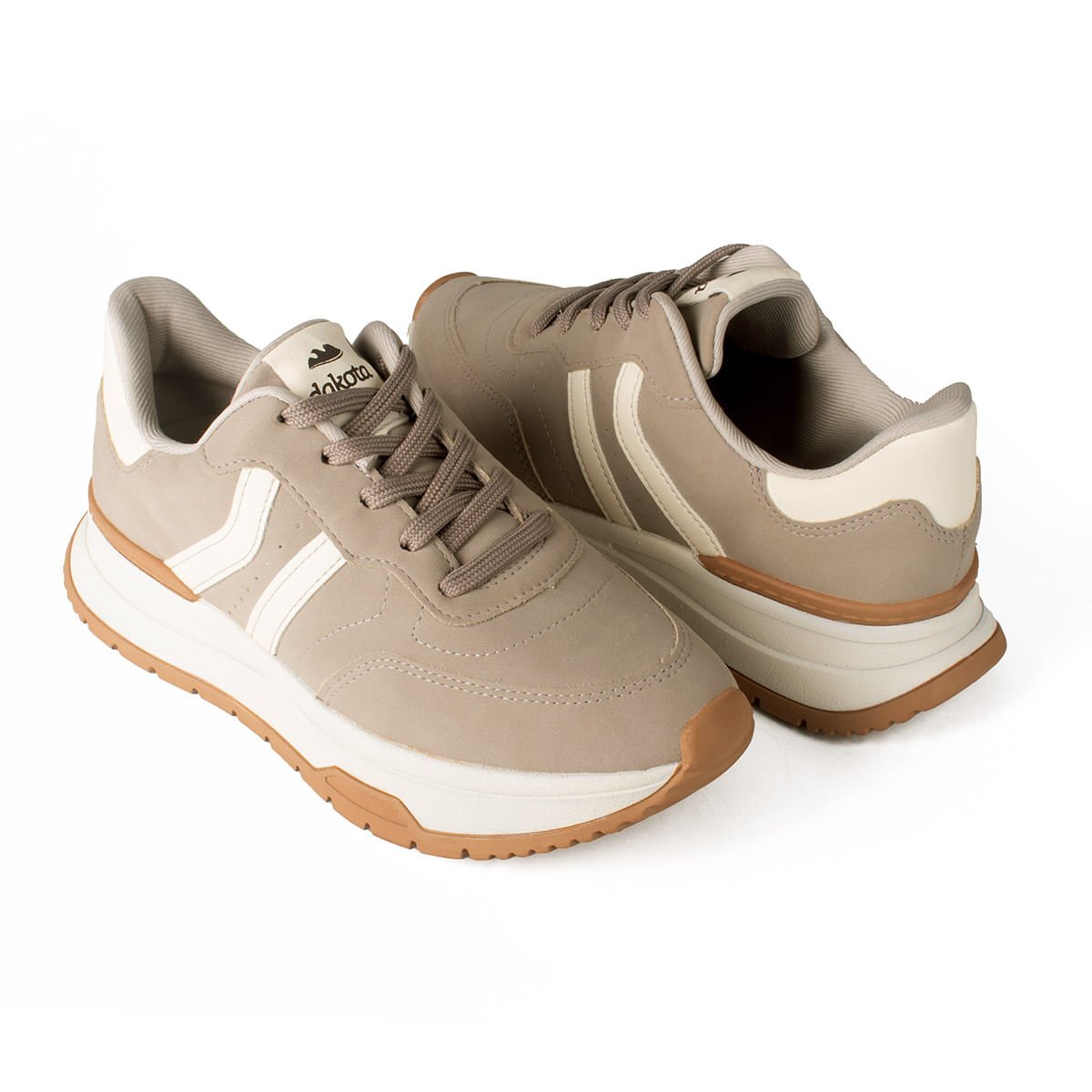 Tênis Jogging Casual Bege 7