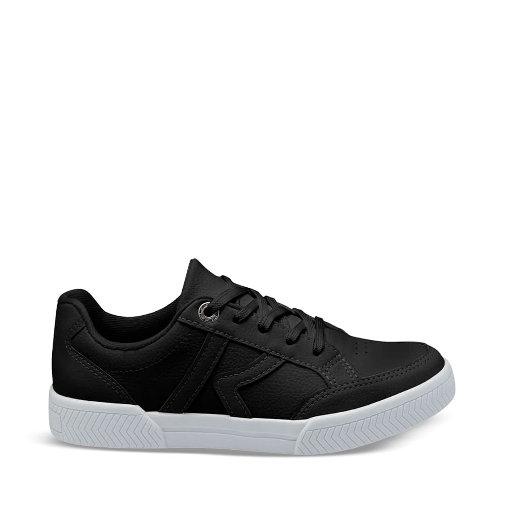 Tênis Casual com Recortes Preto 1